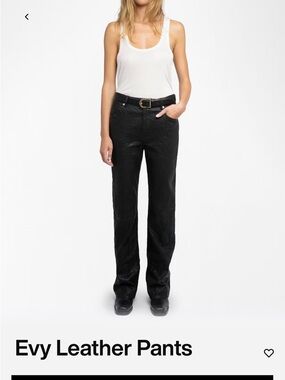 Zadig & Voltaire Black Leather Evy Pants